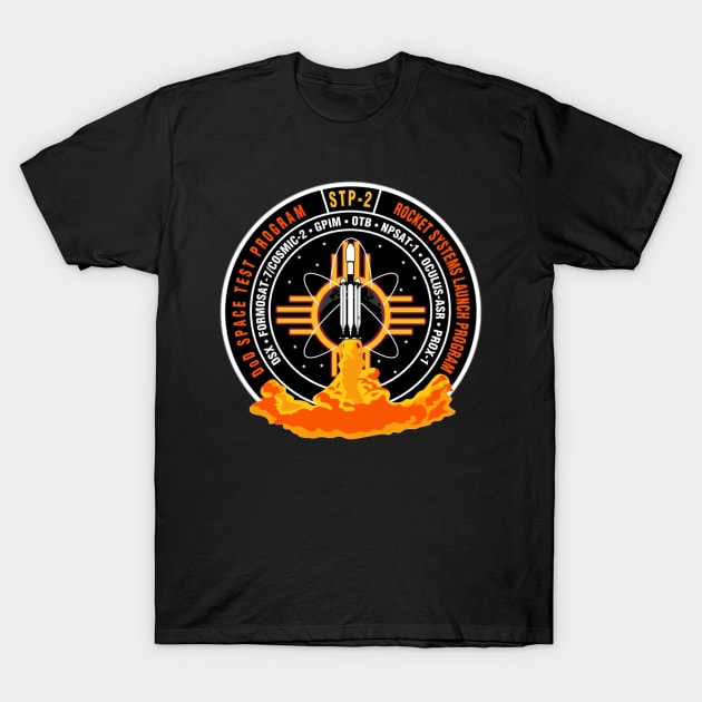 SpaceX’s Falcon Heavy Rocket Insignia Mission Patch Design T-Shirt by EphemeraKiosk